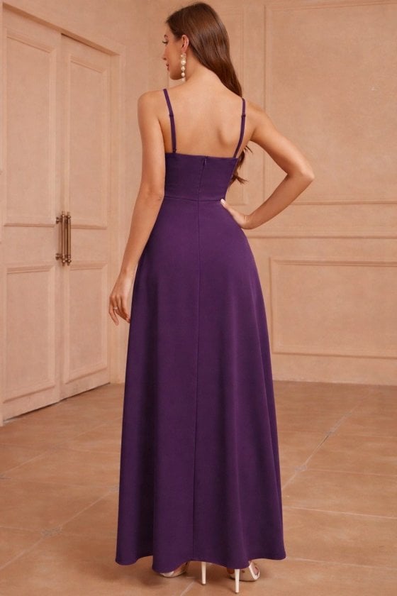 Women's Long Sleeveless Wrap Crepe Dress with High Slit - Janes - by Peralane - photo 3