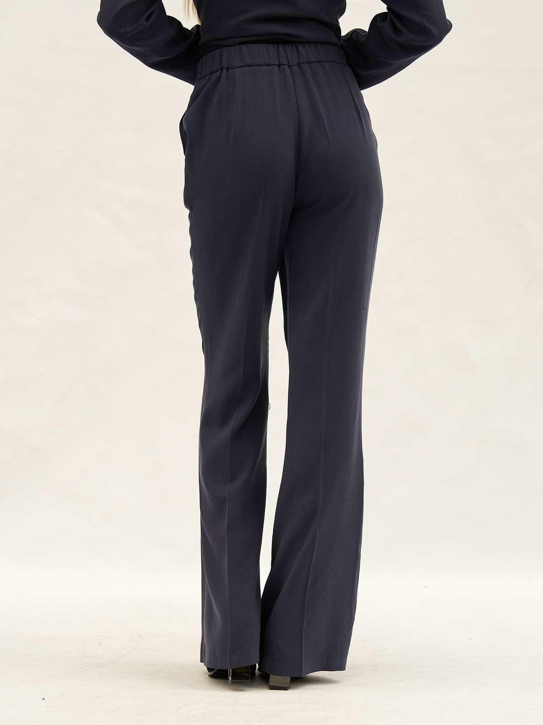 Navy Blue Button-Up Jacket and Wide-Leg Trousers Co-ord Set - Lefon - by Peralane - photo 8