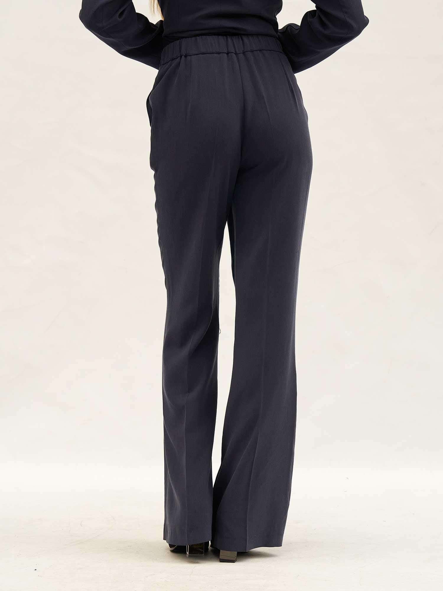Navy Blue Button-Up Jacket and Wide-Leg Trousers Co-ord Set - Lefon - by Peralane - photo 8