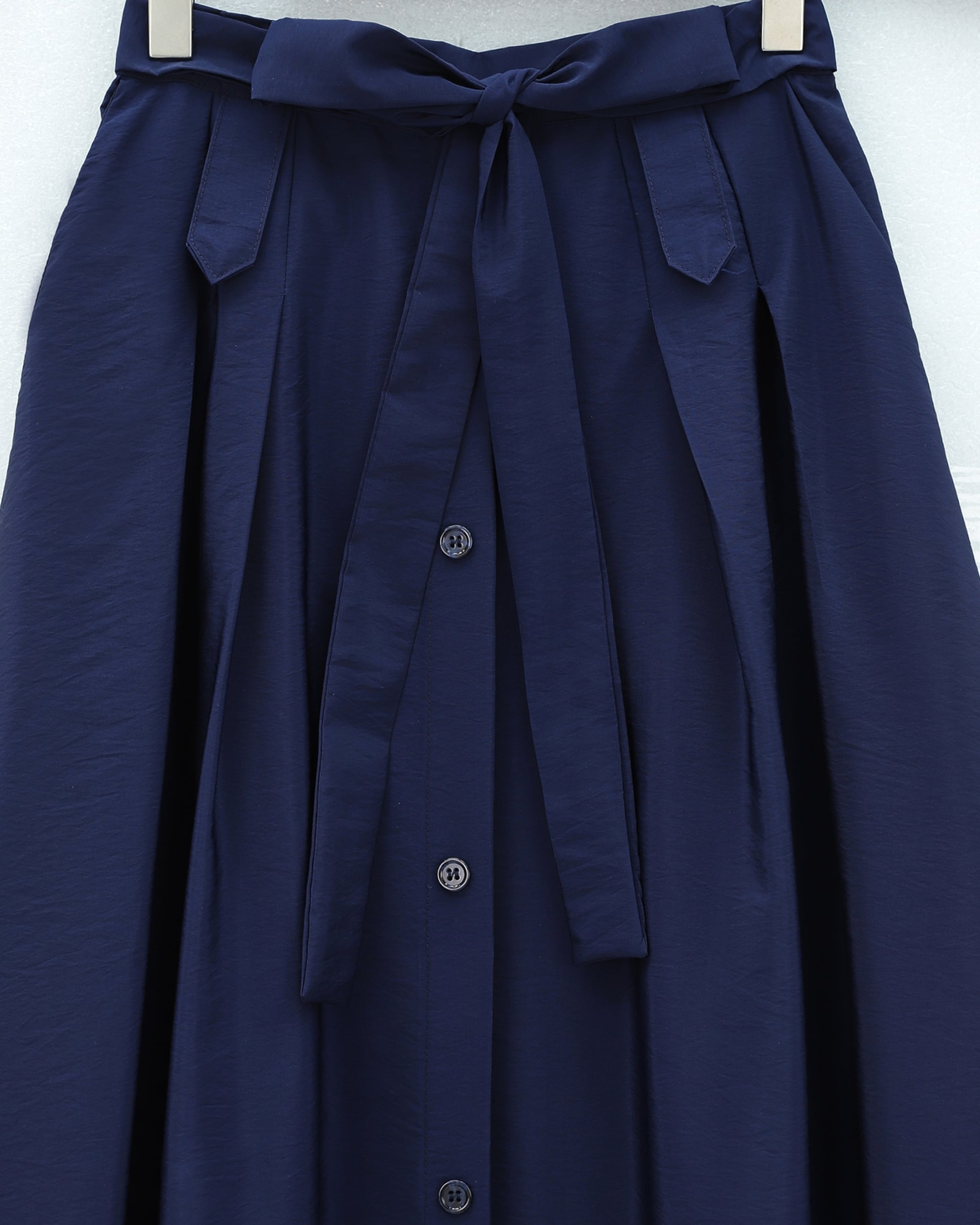 Women's Navy Blue Button-Front Lace-Up Parachute Skirt - Podyumplus - by Peralane - photo 4