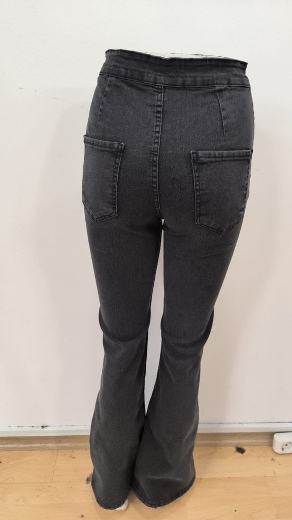 Women's High Waist Single Button Flared Denim Jeans - Janes - by Peralane - photo 5