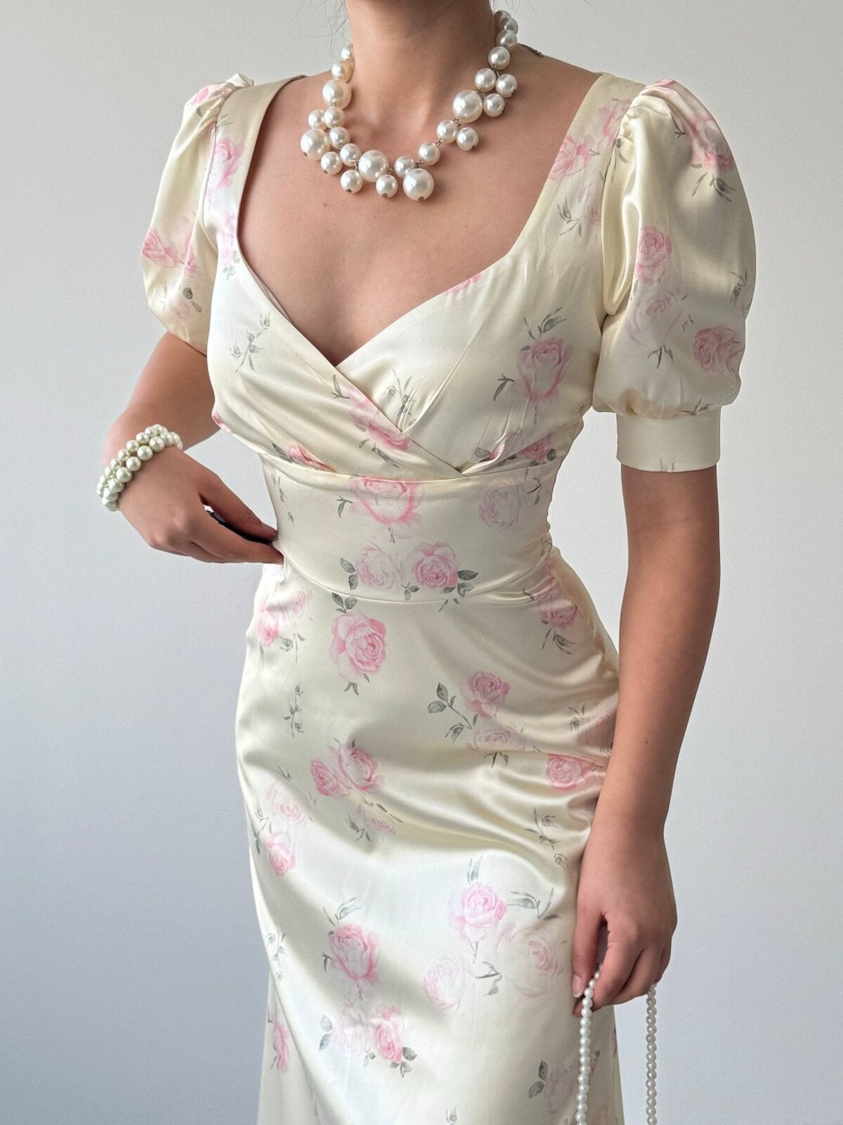 Ceon Floral Print Satin Midi Dress - Etika - by Peralane - photo 3