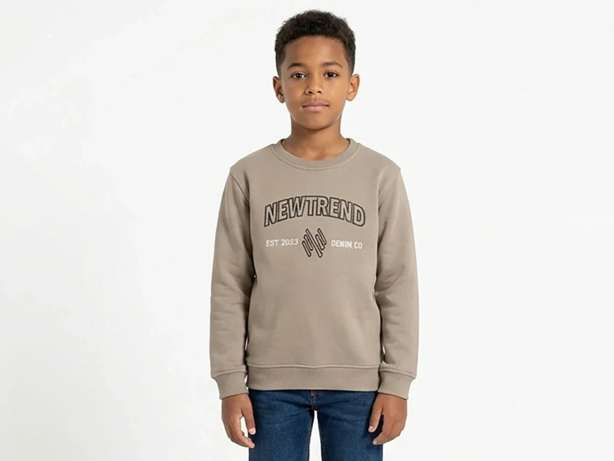 New York Print Fleece Boys' Sweatshirt - Camel - Tanem Kids - by Peralane