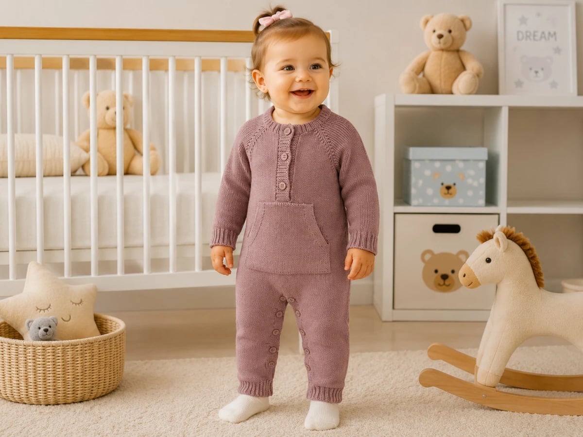 Knitted Baby Romper - 1142 - Has Bereket - by Peralane