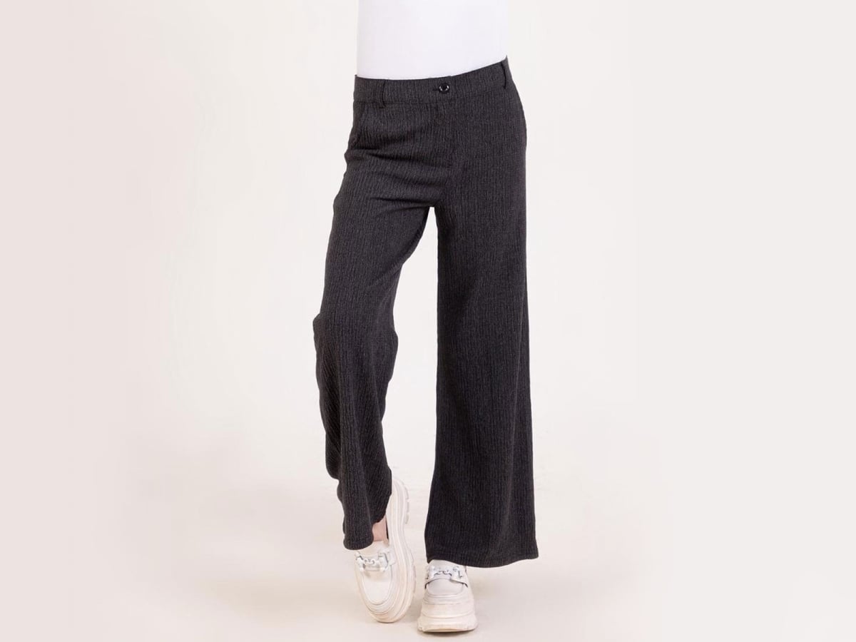 Girls' Wide-Leg Knit Trousers - Pack of 4 - Nickel - by Peralane