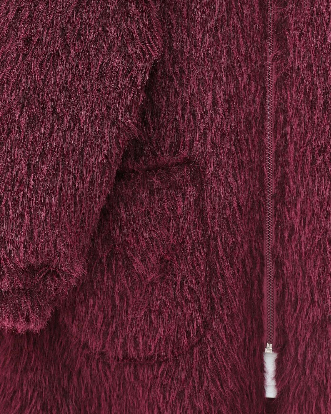 Hooded Zip-Up Fleece Jacket with Pockets - Burgundy - Podyumplus - by Peralane - photo 6