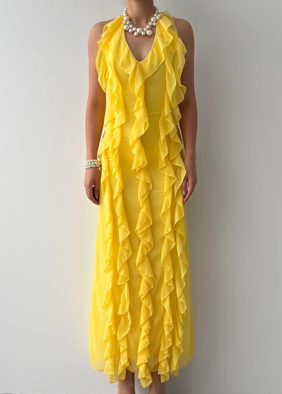 Lea Ruffled Yellow Dress ETK-00690 - Etika - by Peralane - photo 2