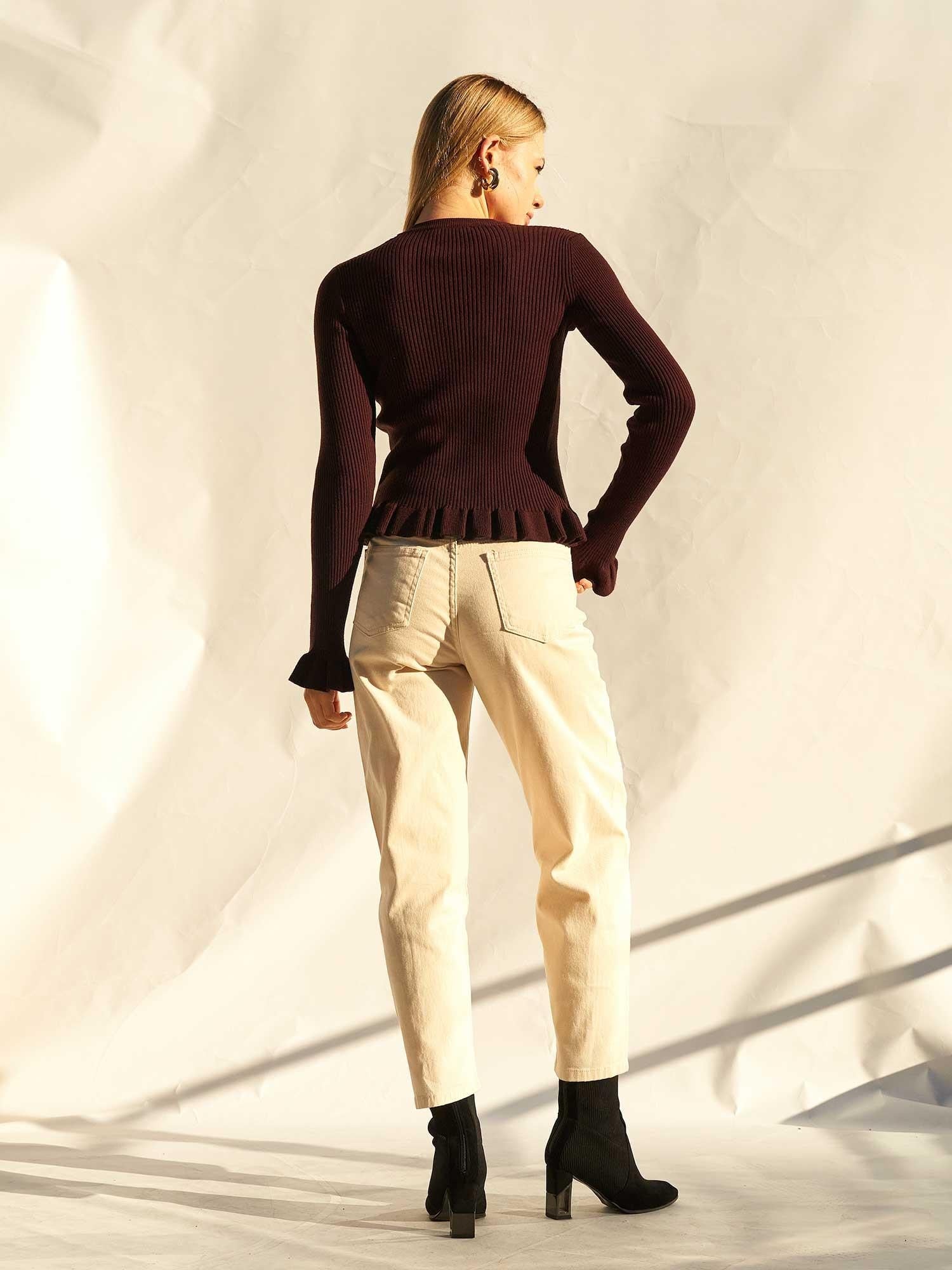 Women's Ribbed Knit Cardigan with Tie Front - Lefon - by Peralane - photo 3
