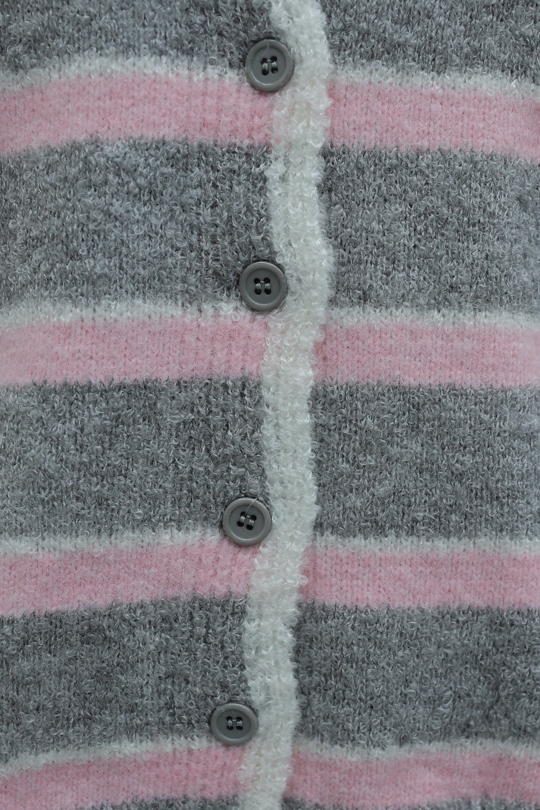 Women's Round Neck Striped Knit Cardigan - Pink - Podyumplus - by Peralane - photo 8