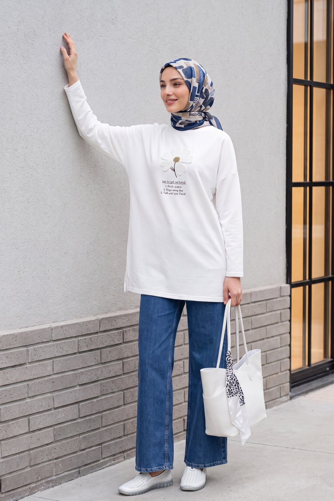 Pocketed Zip Palazzo Denim Trousers - Indigo - Podyumplus - by Peralane - photo 4