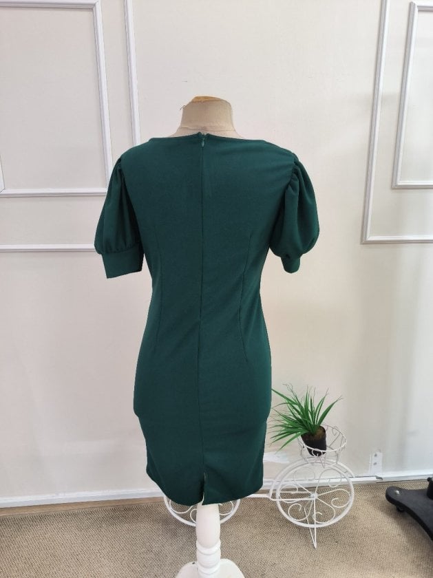 Women's Short-Sleeve Scalloped Neckline Knee-Length Knit Dress - Janes - by Peralane - photo 6