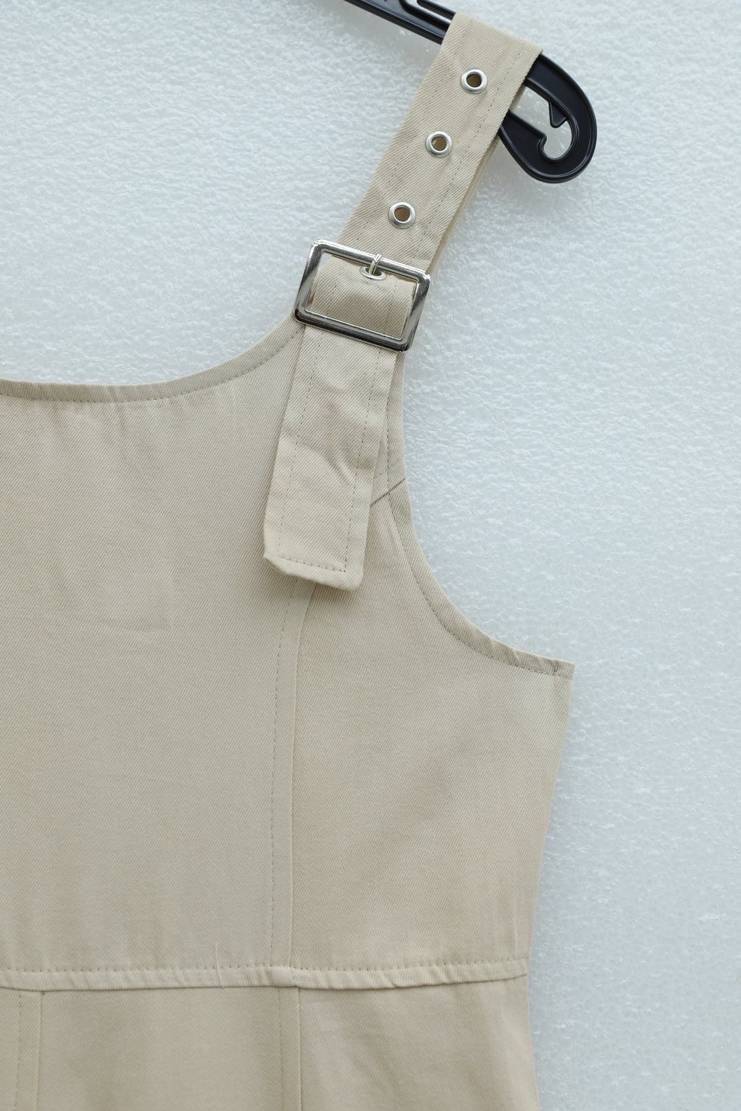 Half Zip Strap Gabardine Pinafore Dress - Beige - Podyumplus - by Peralane - photo 7