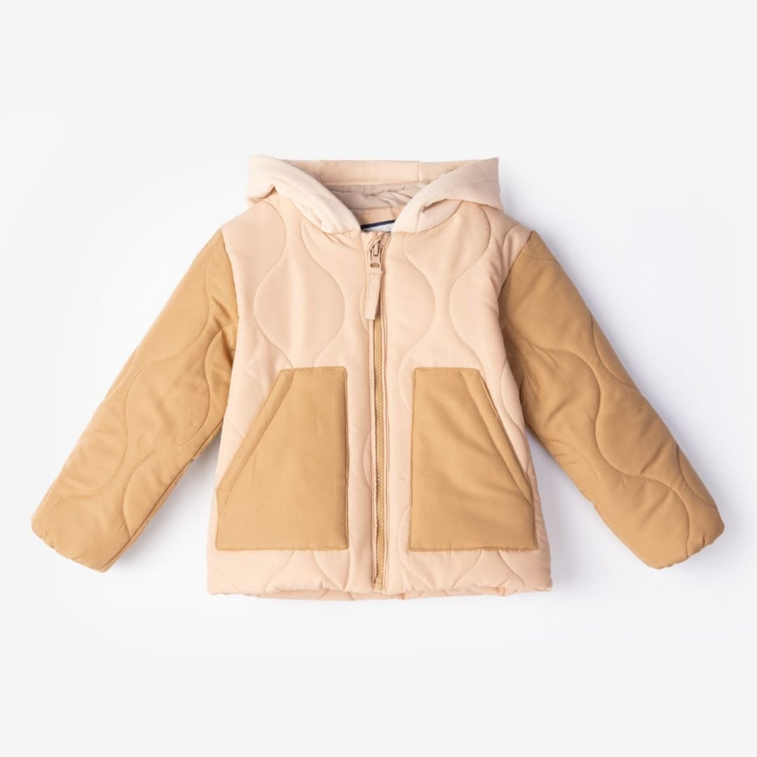 Kids' Quilted Hooded Jacket - Beige - Verscon - by Peralane