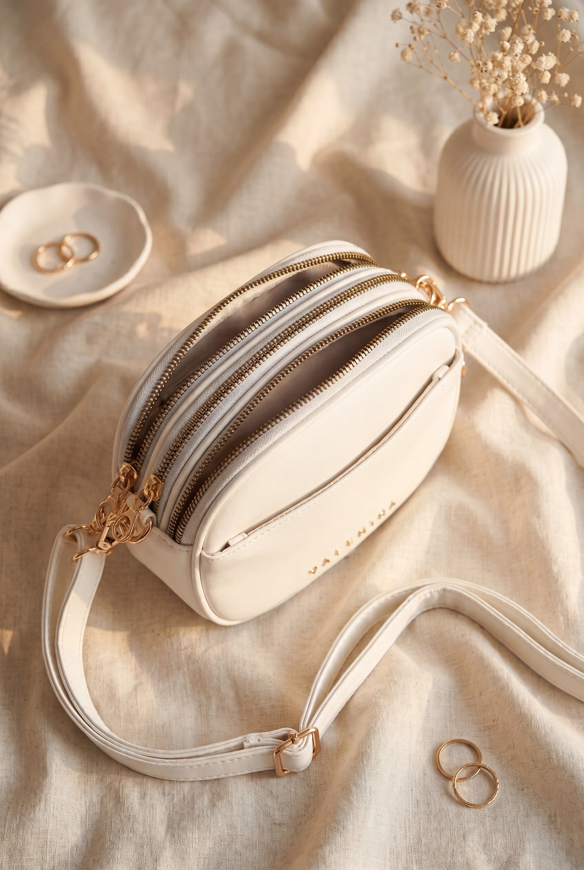 Multipocket Long Strap Crossbody Bag - White - Podyumplus - by Peralane - photo 2