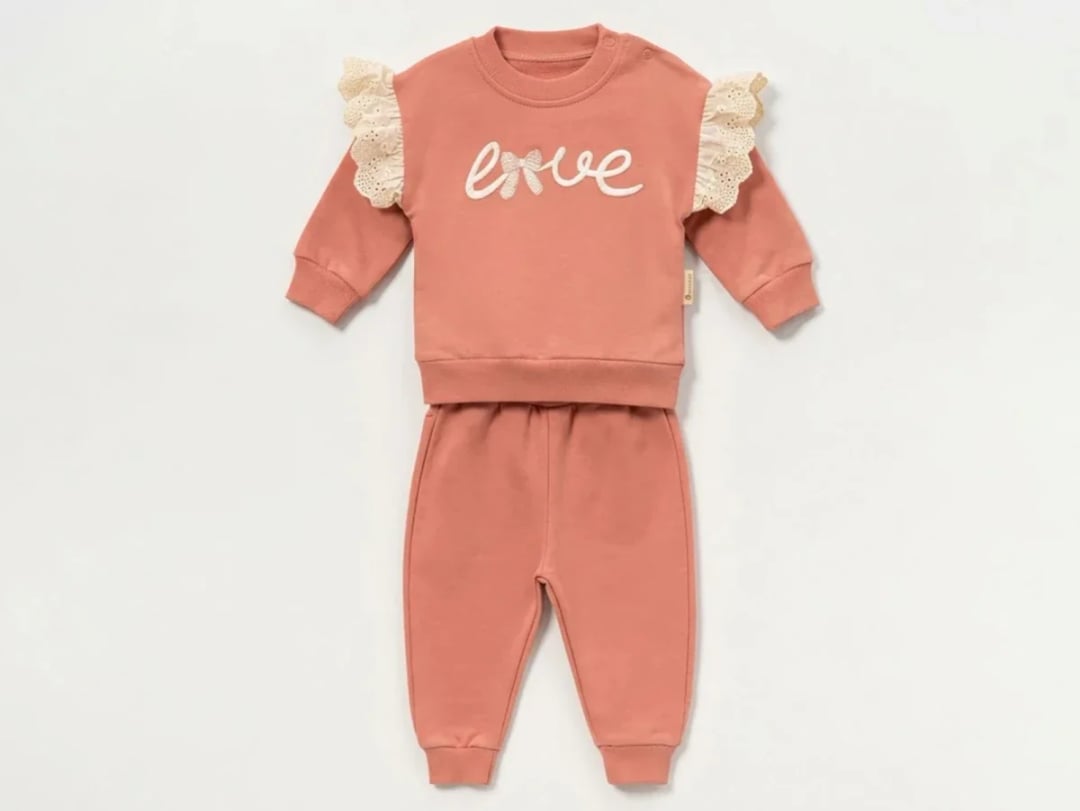 Love Embroidered Girls Baby Set - Vovido - by Peralane
