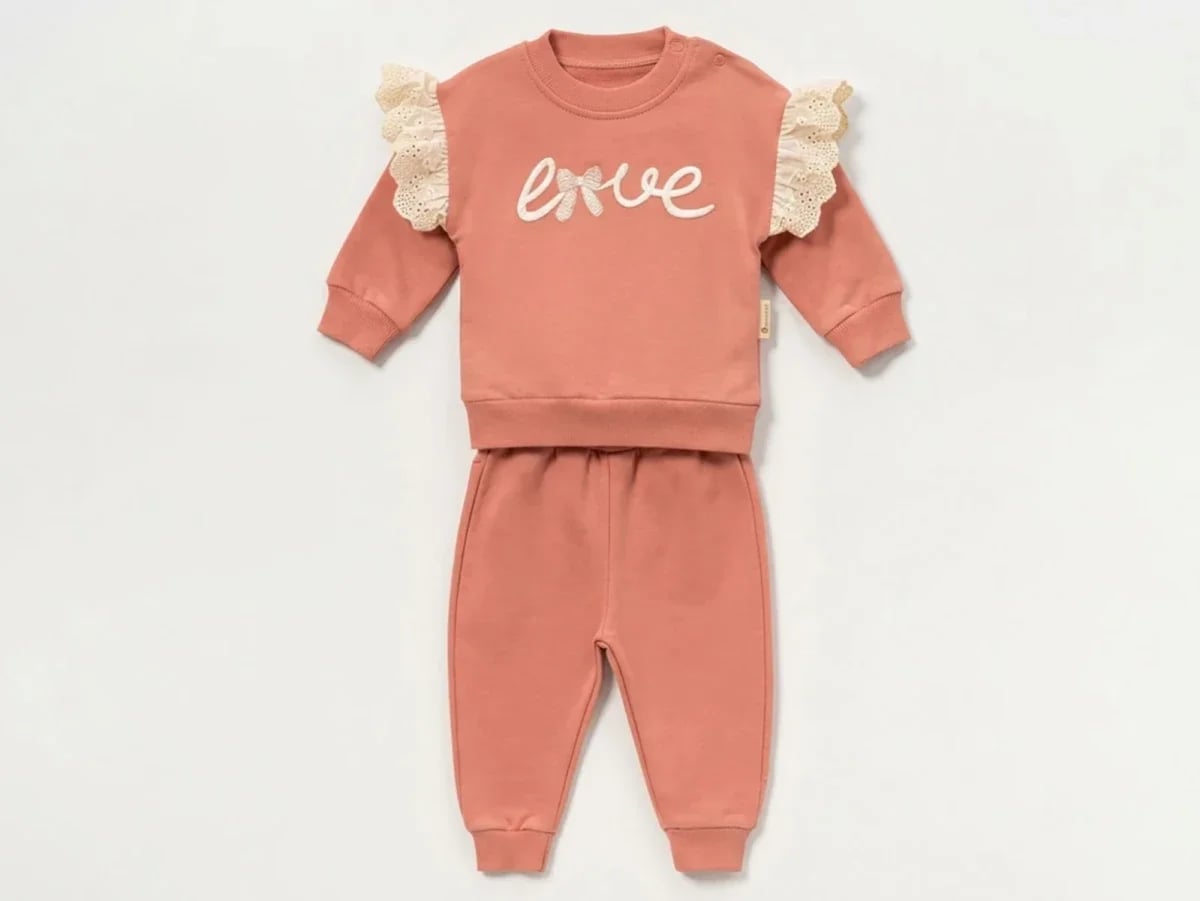 Love Embroidered Girls Baby Set - Vovido - by Peralane