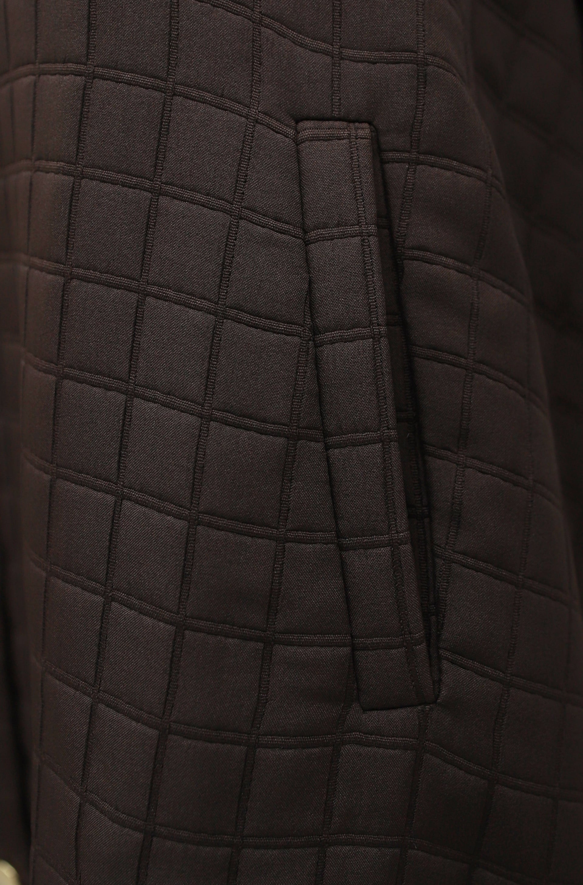 Long Quilted Coat with Chain Detail - Dark Brown - Podyumplus - by Peralane - photo 8