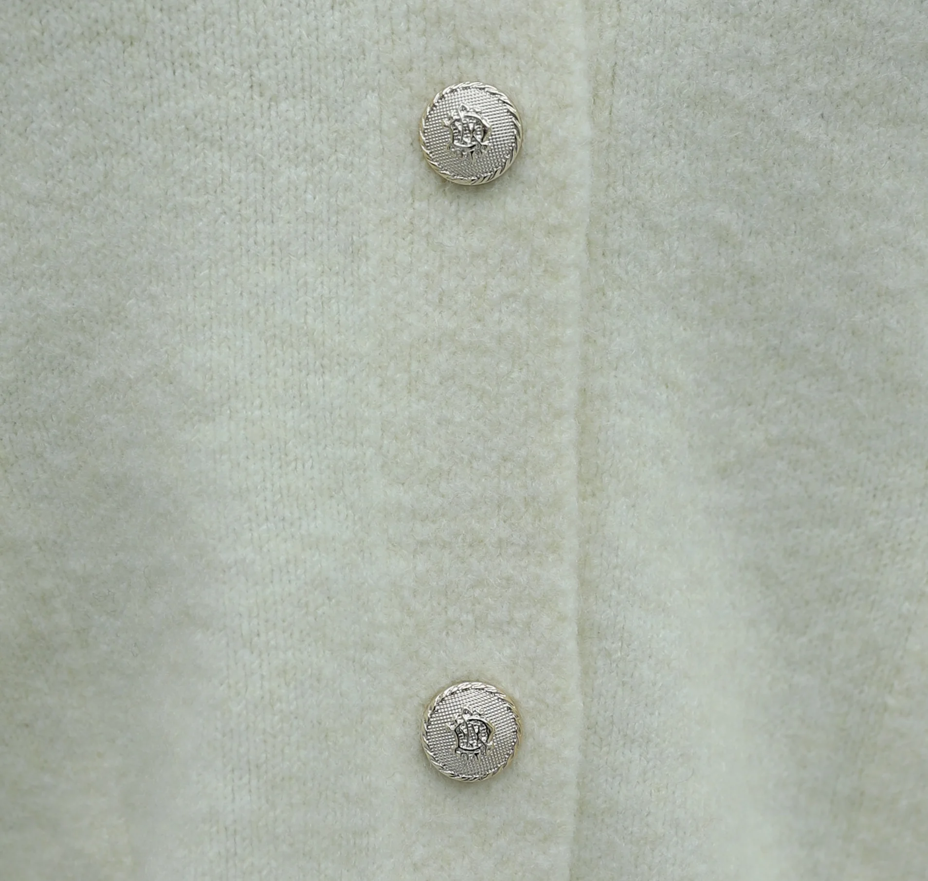 Cream Knit Cardigan with Collared Neckline and Pearl Buttons - Podyumplus - by Peralane - photo 7