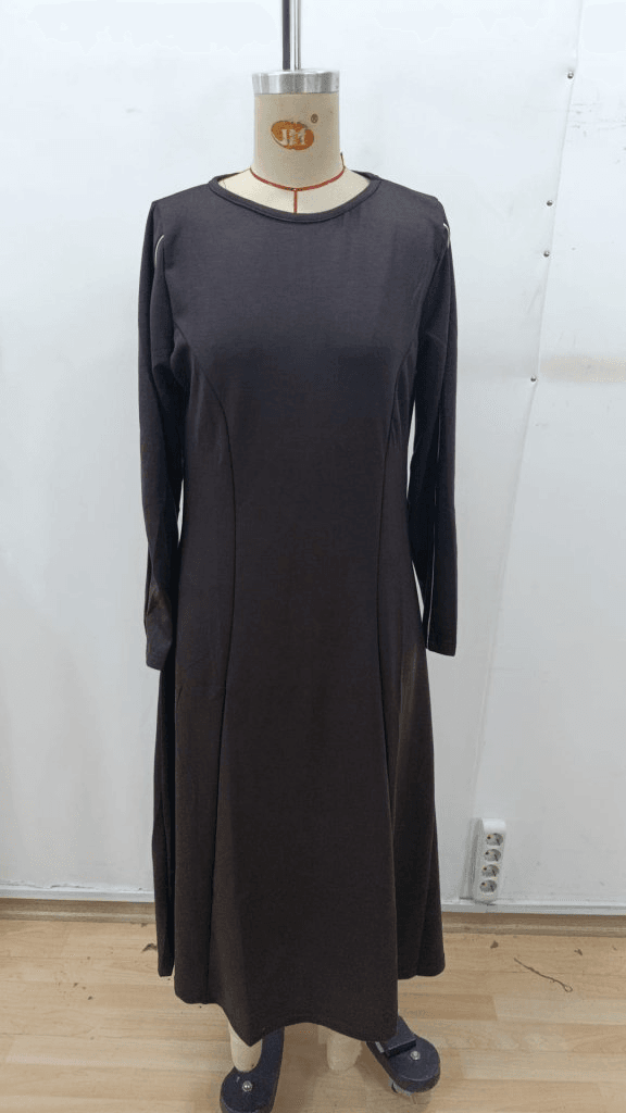 Women's Brown Long-Sleeve Crew Neck Midi Modal Dress - Janes - by Peralane - photo 5