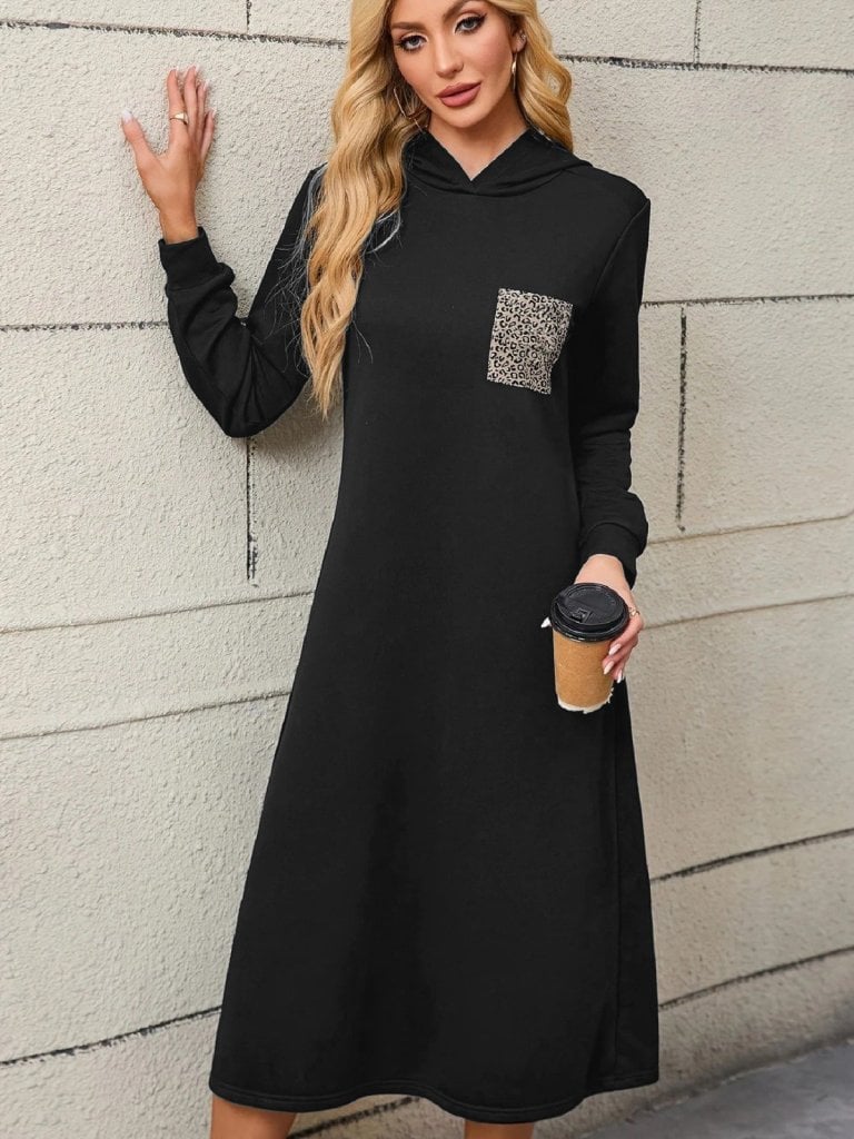 Women's Long Sleeve Hooded Maxi Dress with Pocket Detail - Janes - by Peralane