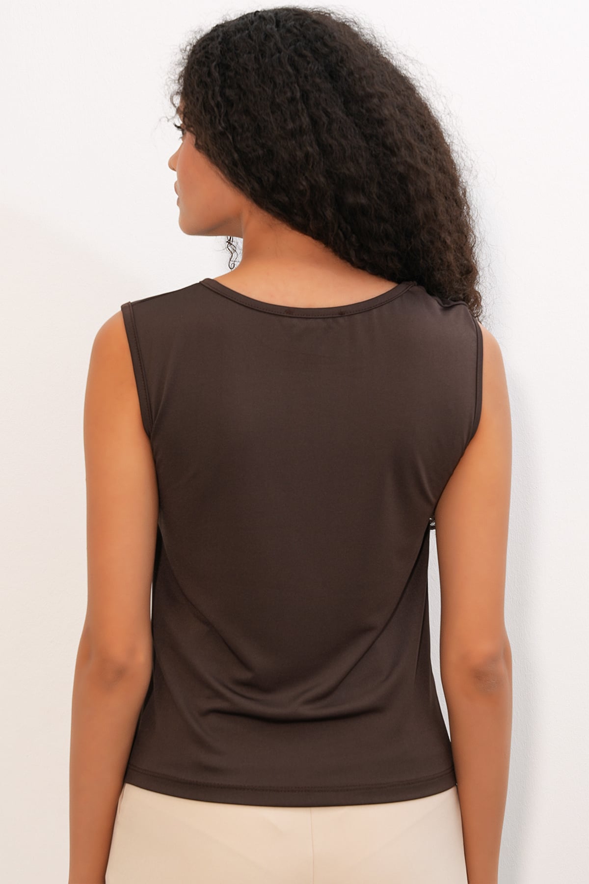 Women's Sleeveless Basic Top - Brown - Bigdart - by Peralane - photo 5