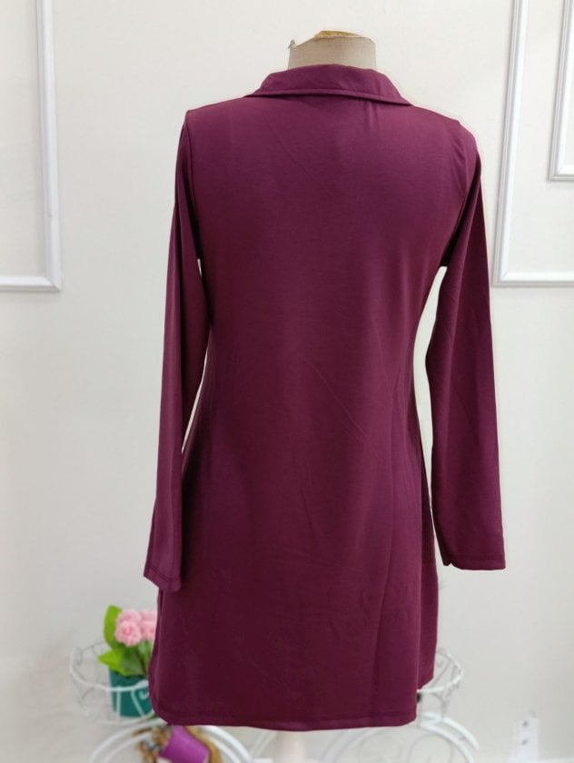 Women's Long Sleeve Collared Short Modal Dress - Janes - by Peralane - photo 6