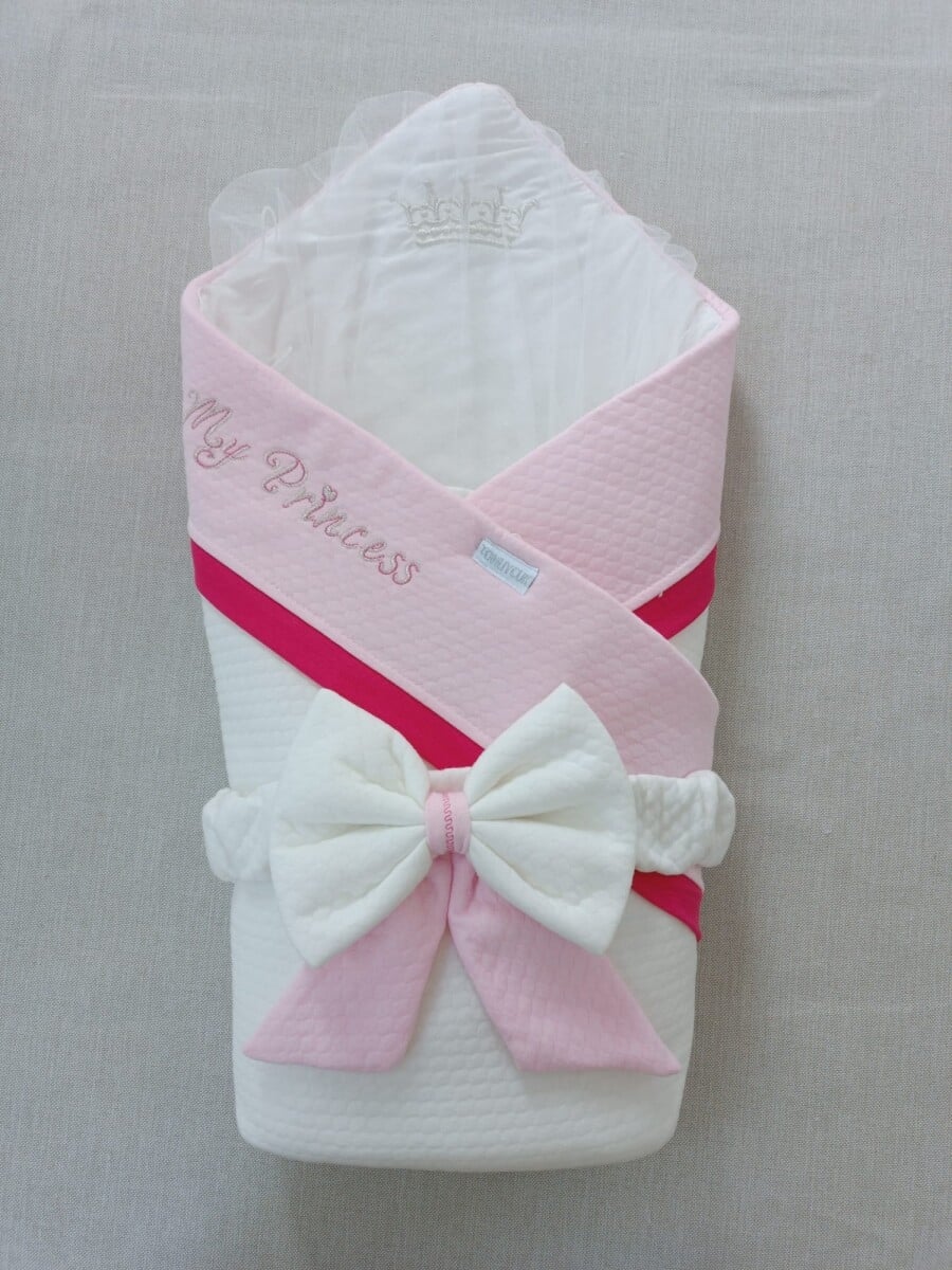 Baby Swaddle 0-18M Pink Quilted with Bow - Tomuycuk - by Peralane