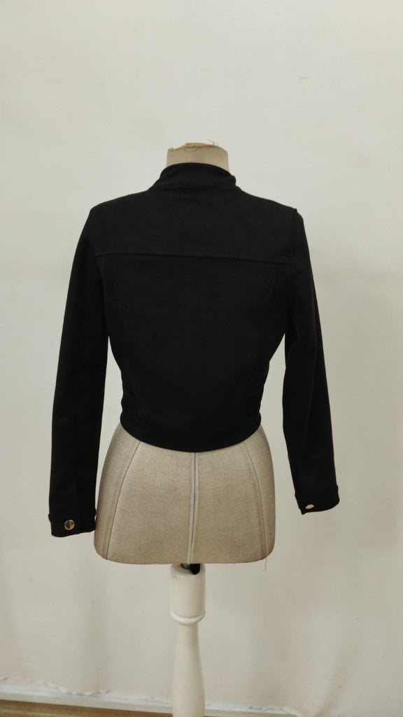 Women's Long Sleeve Suede Short Jacket with Front and Collar Buttons - Janes - by Peralane - photo 5