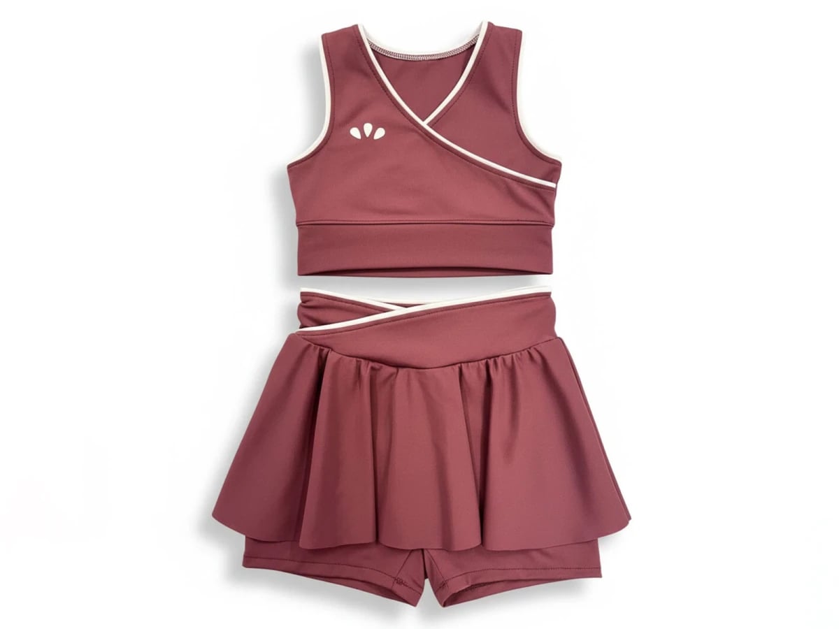 Girls Tennis Sports Swimsuit Set with Trim - Lyrax Kids - by Peralane