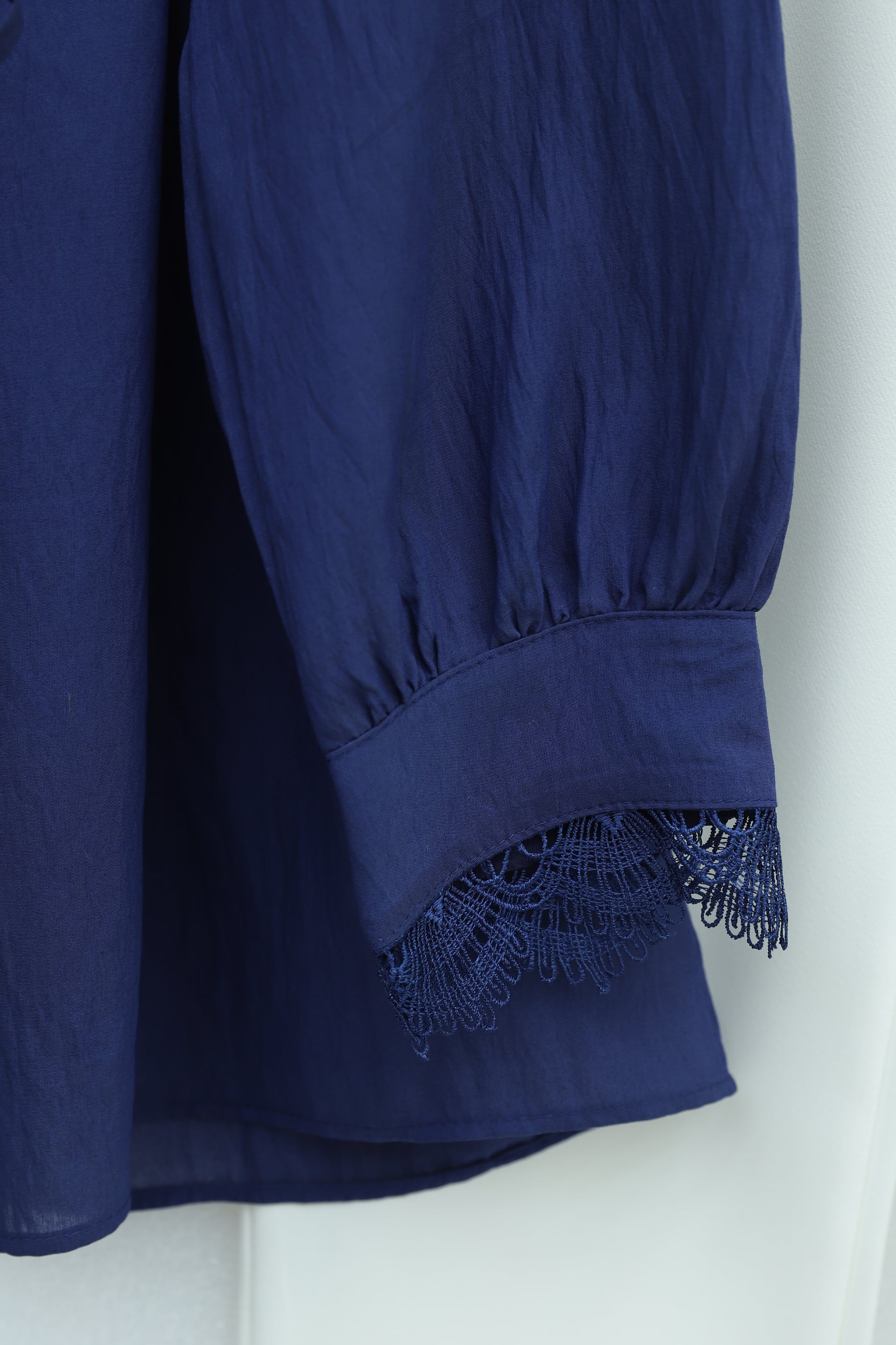 Baby Collar Scalloped Tie Waist Modal Tunic - Navy - Podyumplus - by Peralane - photo 6