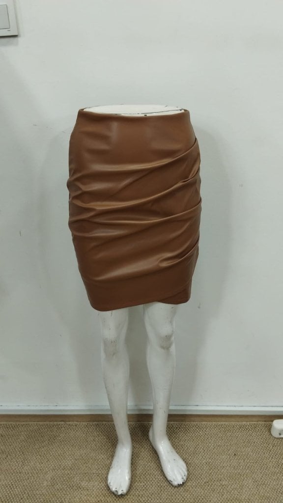 Women's High Waist Side Zip Pleated Mini Faux Leather Skirt - Janes - by Peralane - photo 6
