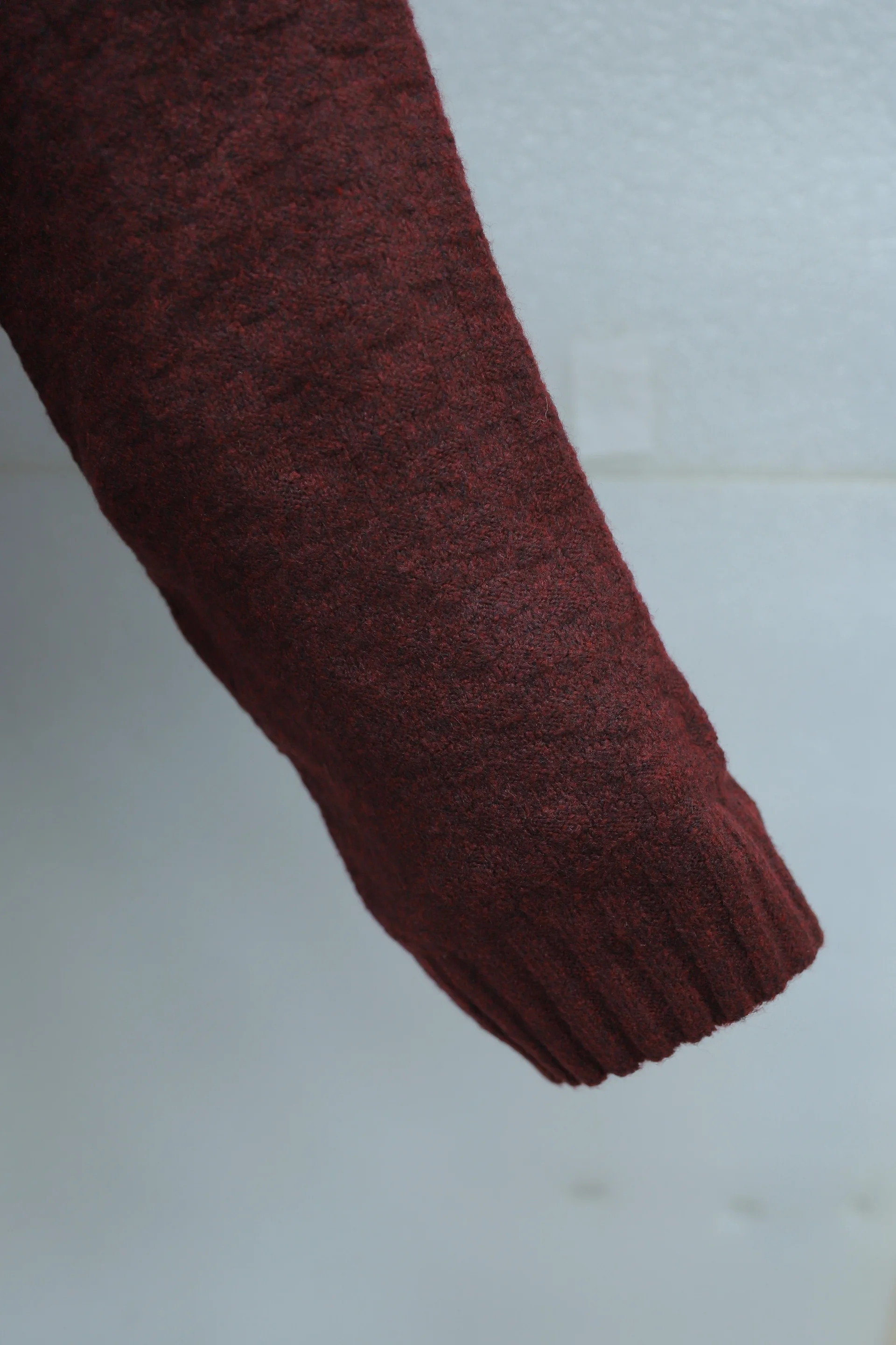 Burgundy V-Neck Button-Front Relaxed Knit Cardigan - Podyumplus - by Peralane - photo 7