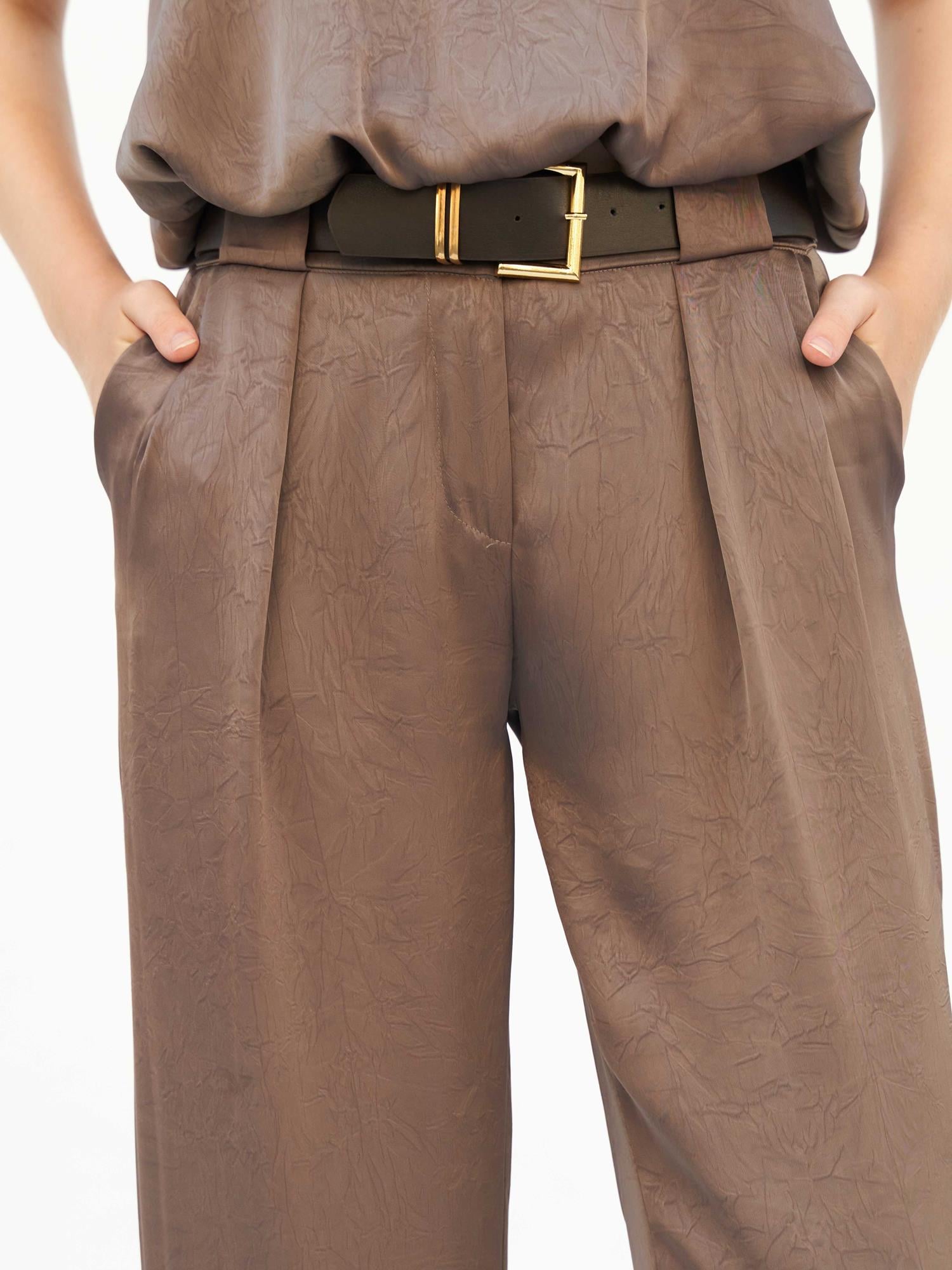 Women's Two-Piece Set - Sleeveless Top and Wide-Leg Trousers with Belt - Lefon - by Peralane - photo 7