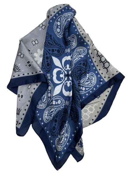 Patchwork Print Blue Bandana Scarf 70x70 cm - Nesvay - by Peralane - photo 4