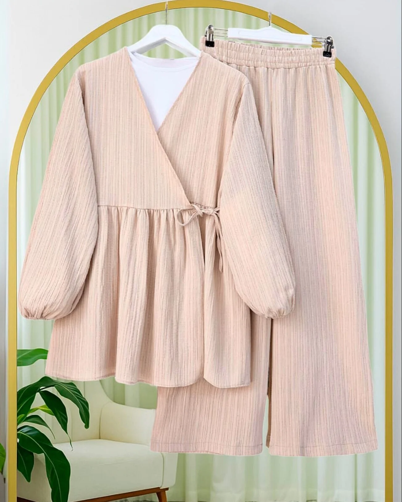 Mink Womens Tunic and Wide-Leg Trouser Two-Piece Set - Podyumplus - by Peralane - photo 3