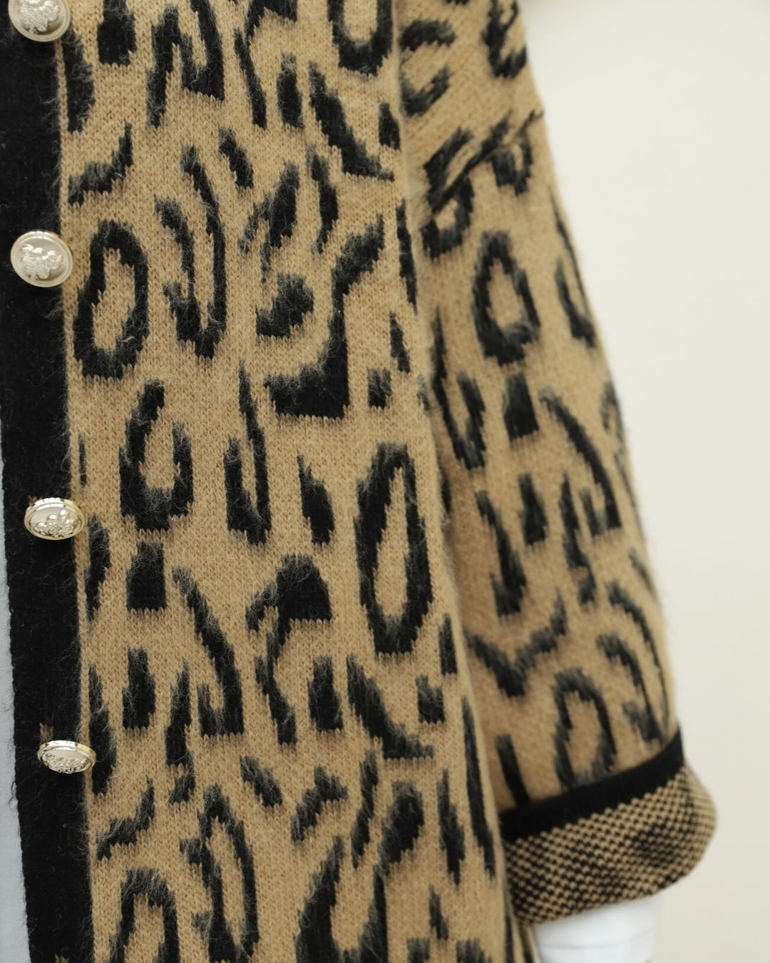 Brushed Leopard Print Soft Knit Cardigan - Mink - Podyumplus - by Peralane - photo 8