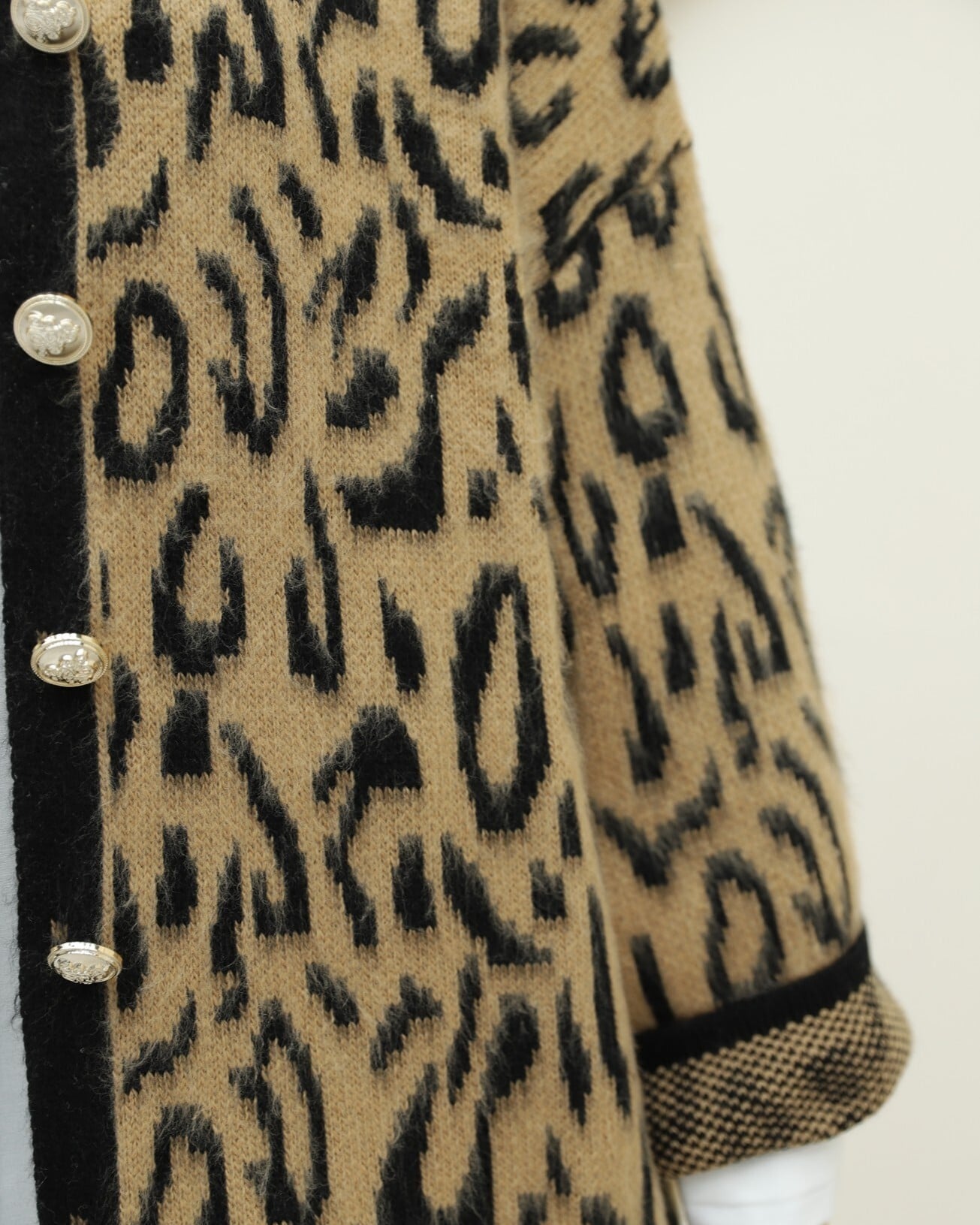 Brushed Leopard Print Soft Knit Cardigan - Mink - Podyumplus - by Peralane - photo 8