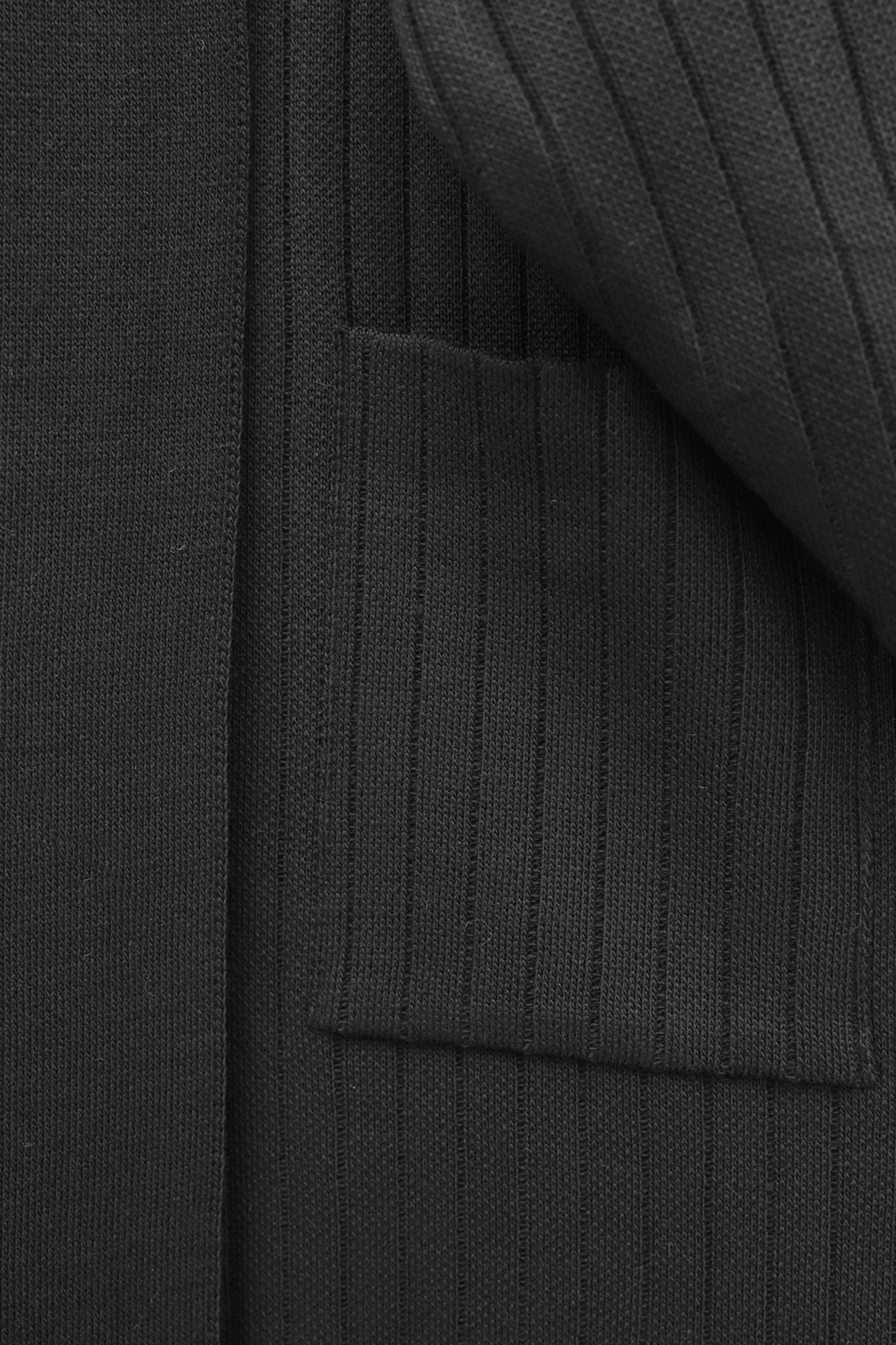 Long Ribbed Knit Cardigan with Button Detail - Black - Podyumplus - by Peralane - photo 4