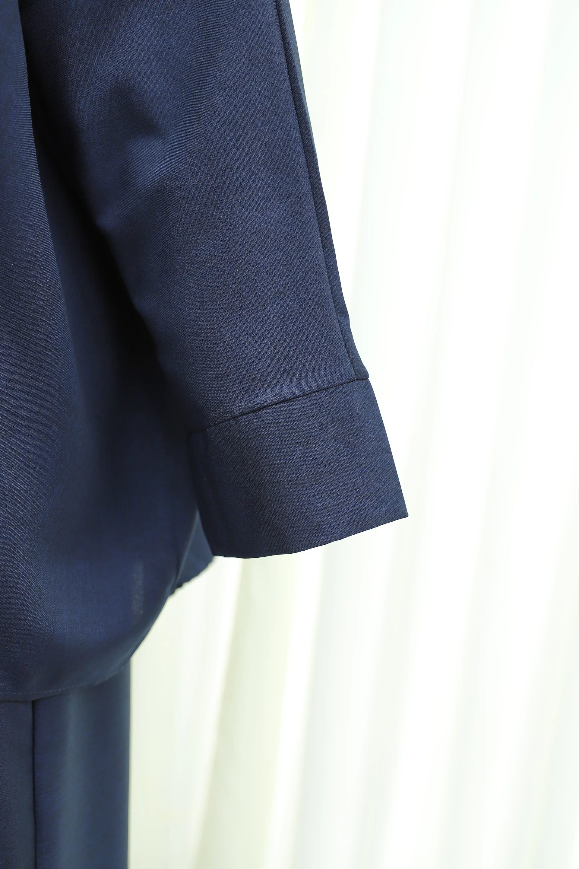 Navy Blue Two-Piece Set with Long-Sleeved Shirt and Wide-Leg Trousers - Podyumplus - by Peralane - photo 5