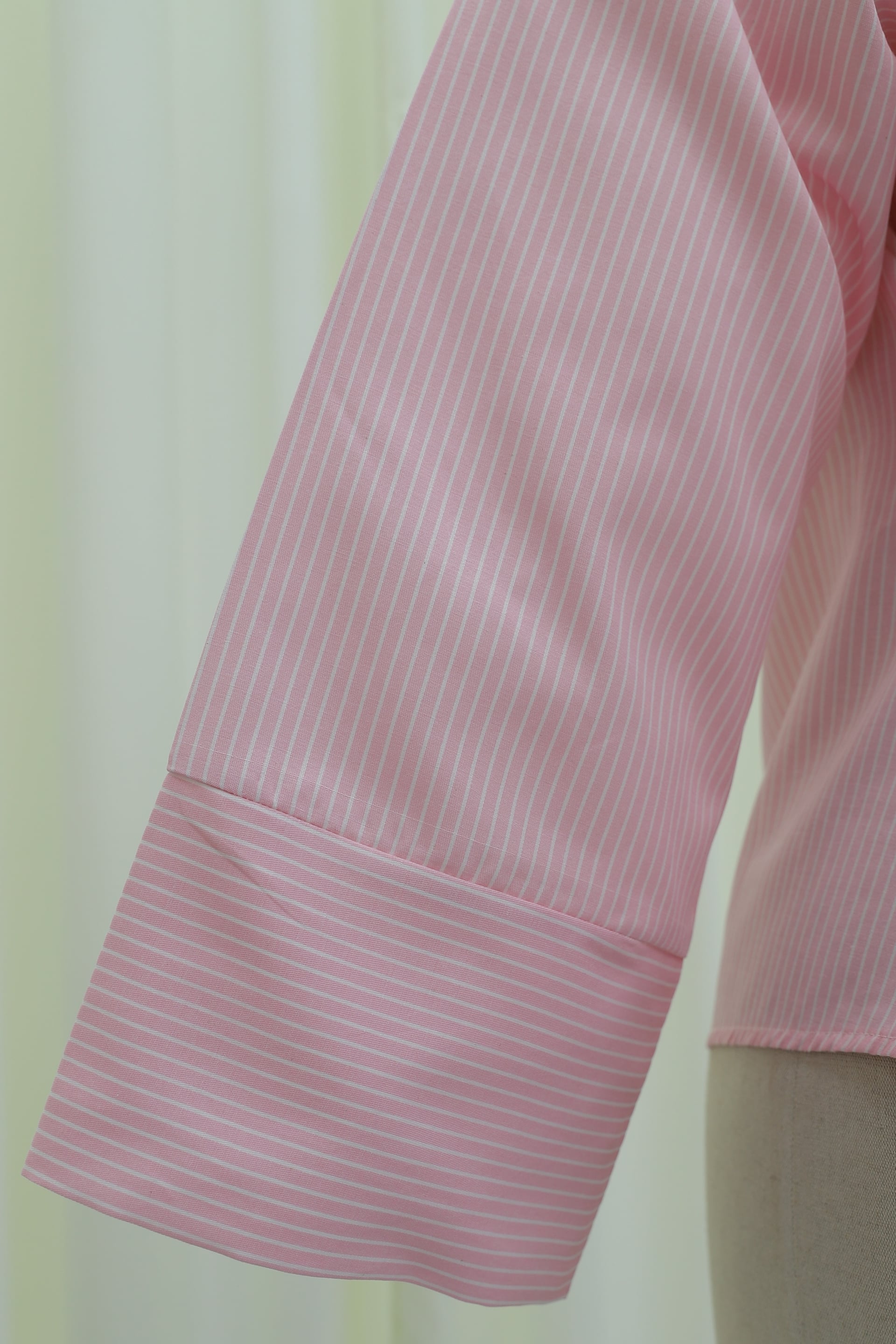 Pink Striped Tie-Waist Asymmetric Blouse - Podyumplus - by Peralane - photo 9