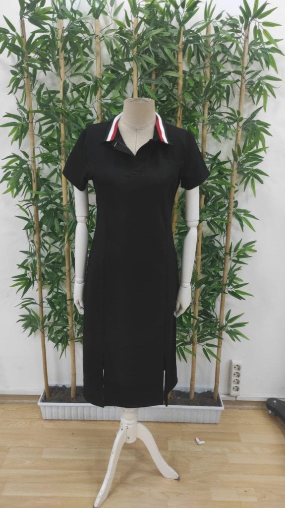 Women's Short-Sleeve Collared Mid Viscose Two-Thread Dress - Janes - by Peralane - photo 6