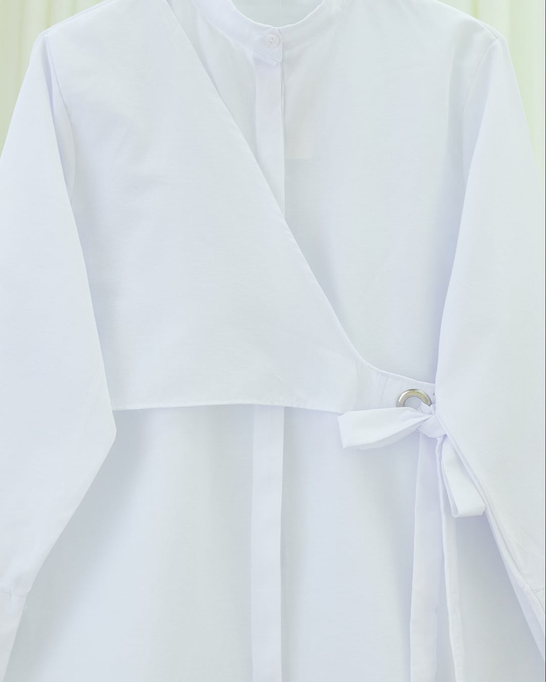 Side-Tie Full-Button Tunic - White - Podyumplus - by Peralane - photo 3