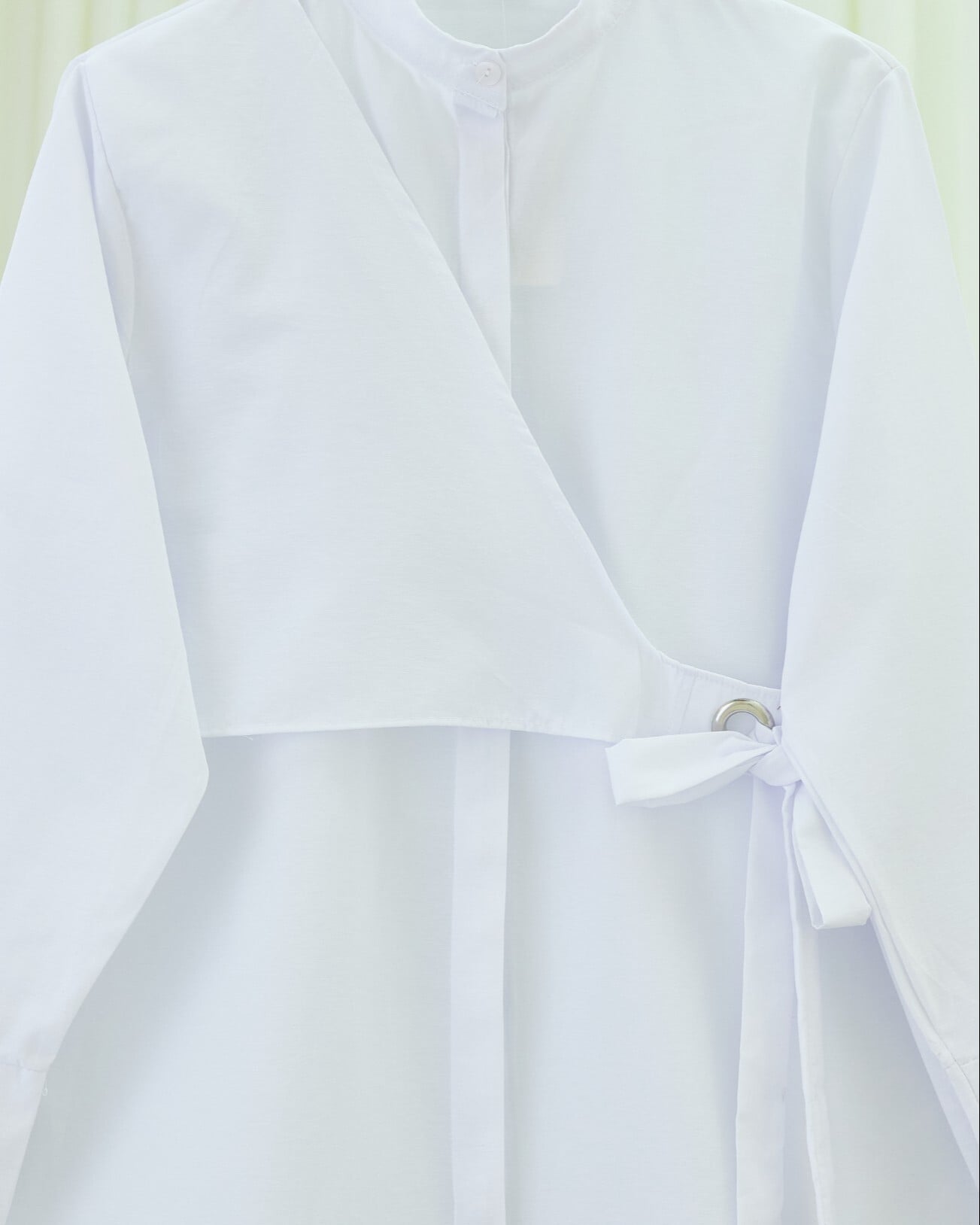 Side-Tie Full-Button Tunic - White - Podyumplus - by Peralane - photo 3
