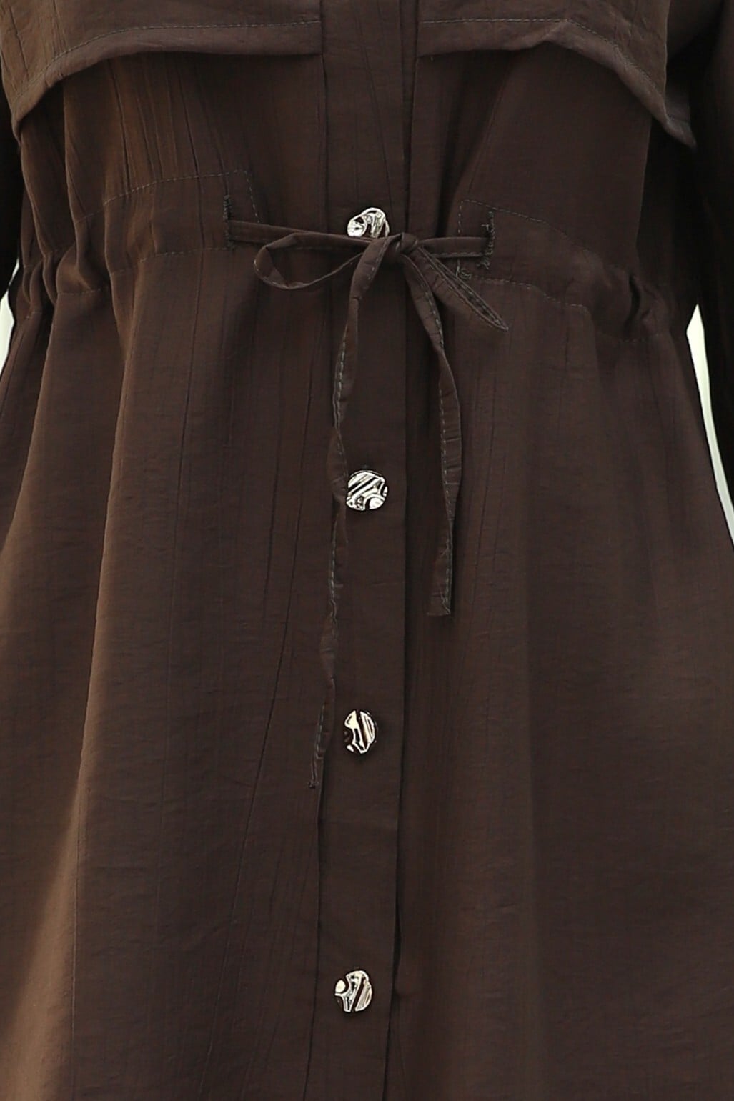 Tunel Drawstring Tunic and Trousers Set - Dark Brown - Podyumplus - by Peralane - photo 6