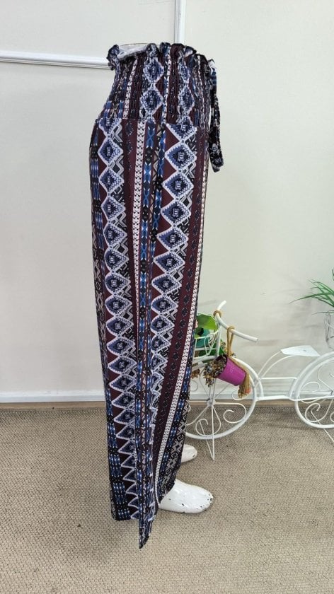 Women's High-Waist Smocked Wide-Leg Printed Trousers - Janes - by Peralane - photo 6