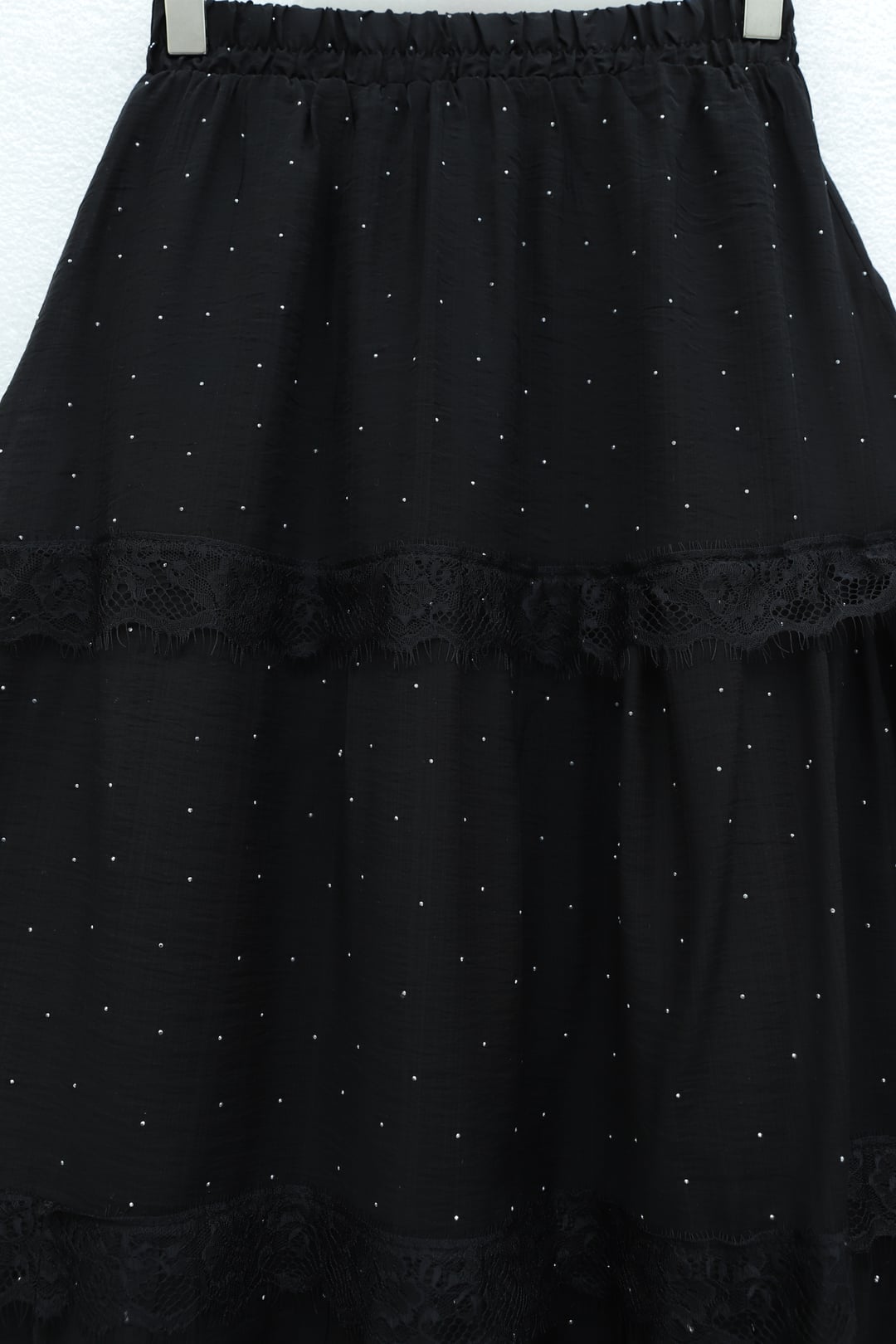 Black Polka Dot Voile Skirt with Lace Trim - Podyumplus - by Peralane - photo 5