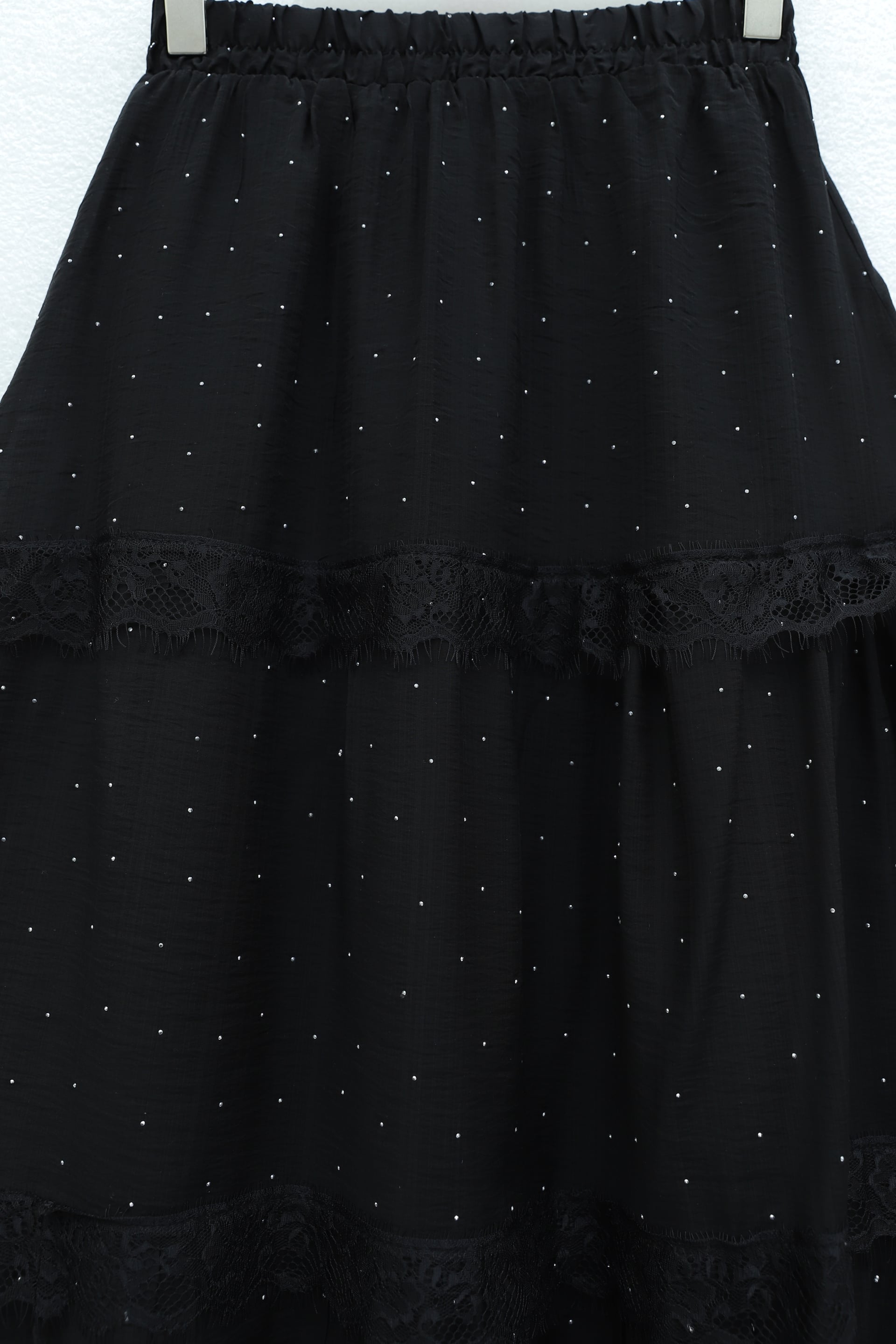 Black Polka Dot Voile Skirt with Lace Trim - Podyumplus - by Peralane - photo 5