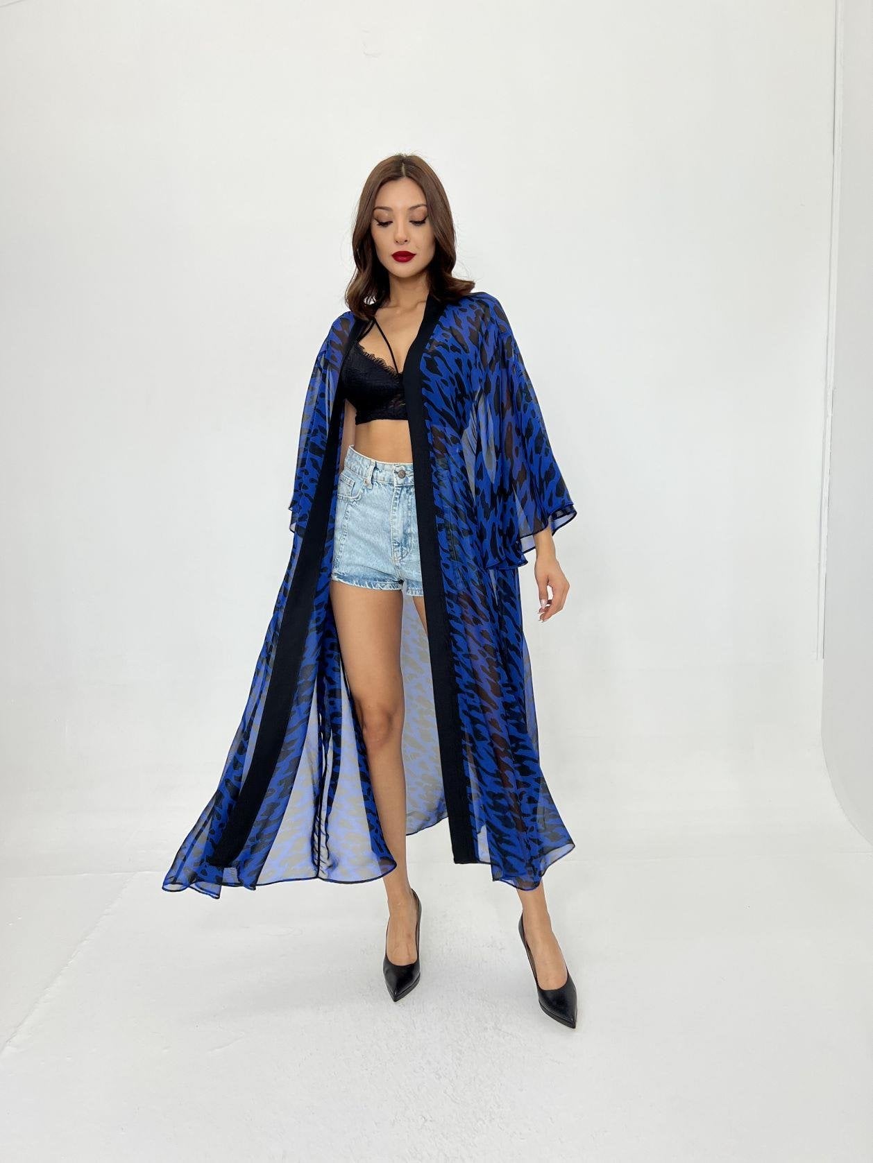 Women's Chiffon Kimono with Animal Print - Padova - Fame - by Peralane - photo 3