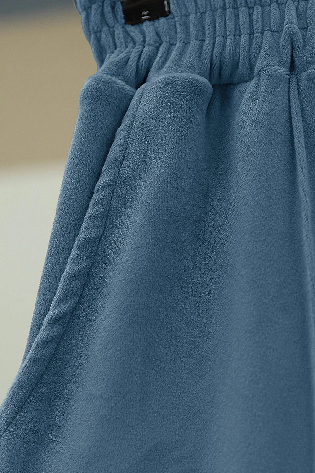 Chimali Elasticated Waist Corduroy Wide-Leg Trousers - Blue - Podyumplus - by Peralane - photo 6