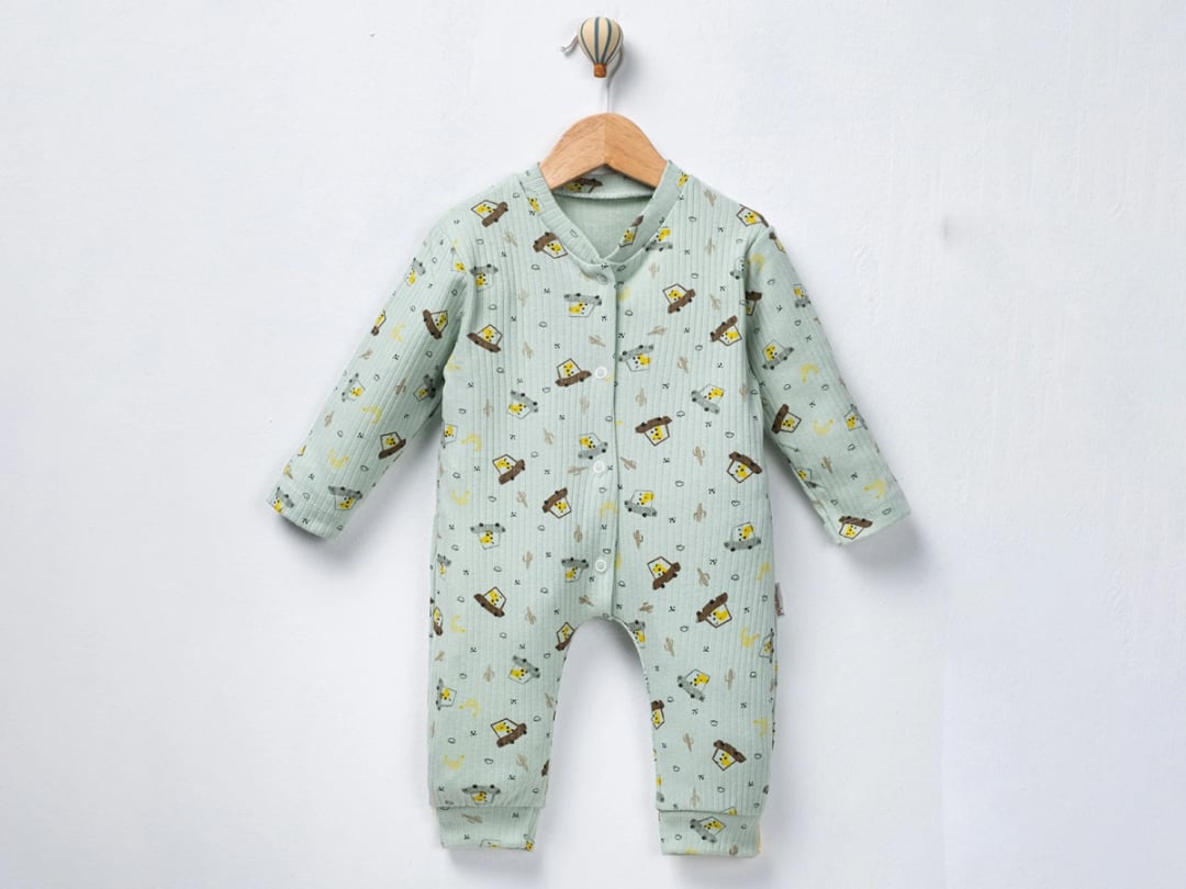 Green Car Print Baby Romper Set - Supermini - by Peralane